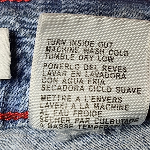 Vince Blue Premium Distressed Cuffed Jean Shorts Size Junior Large - Picture 6 of 8